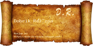 Dobrik Rózsa névjegykártya
